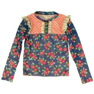 Matilda Jane Floral Ruffle Rash Guard Top